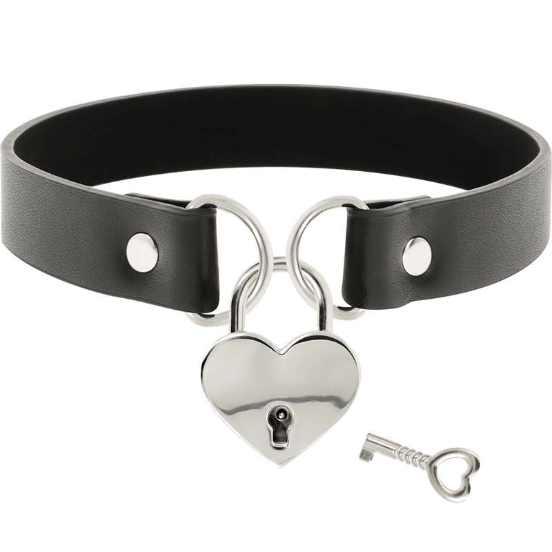 COQUETTE CHIC DESIRE - VEGANE LEDERKETTE MIT HERZACCESSOIRE MIT SCHLÜSSEL