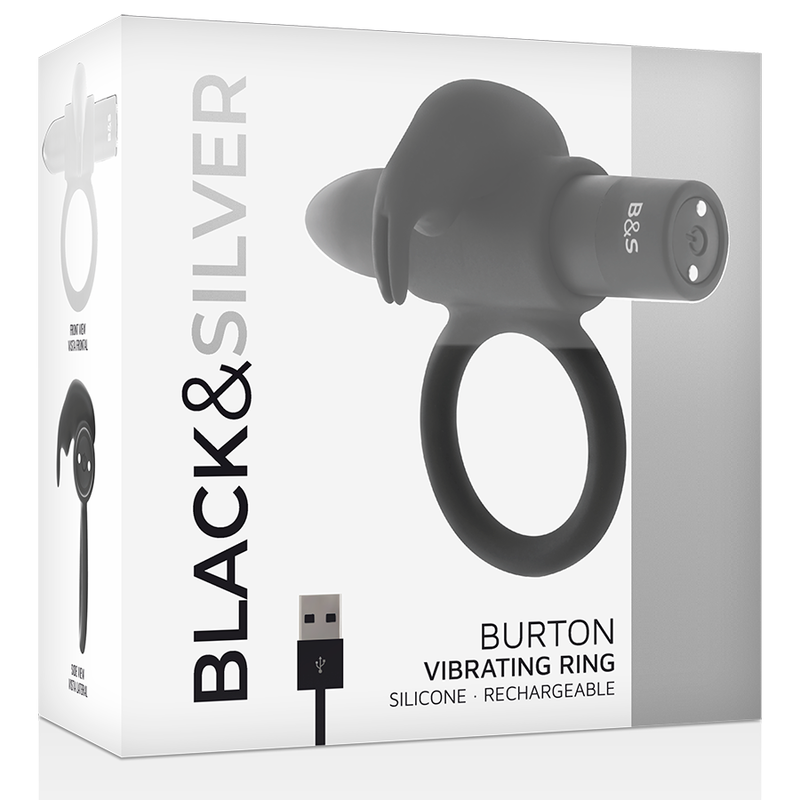 BLACK&amp;SILVER - BURTON RING 10 MODALITÀ DI VIBRAZIONE NERO