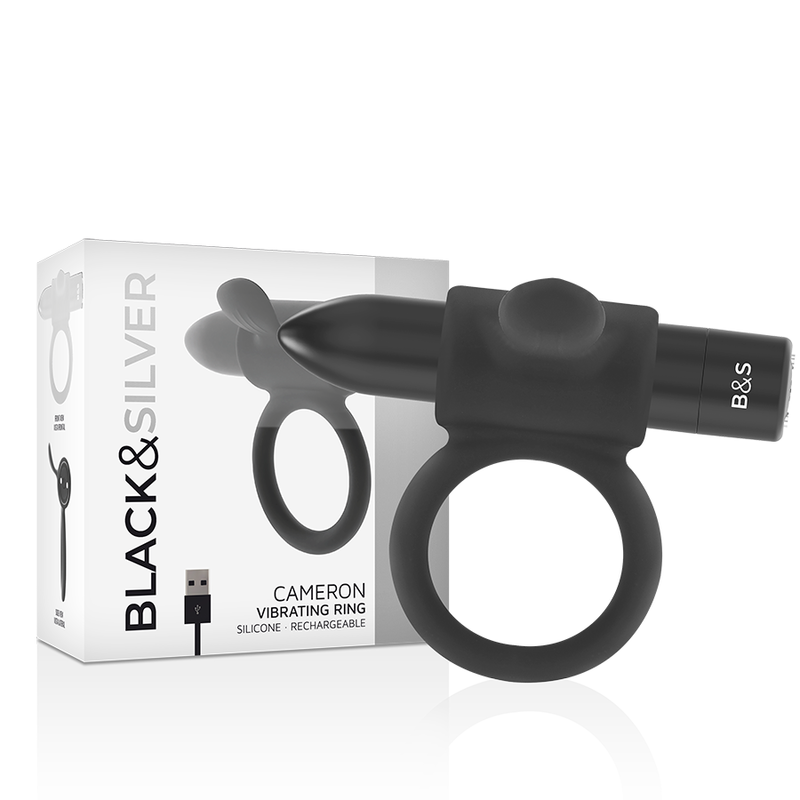 BLACK&amp;SILVER - ANELLO RICARICABILE CAMERON BLACK