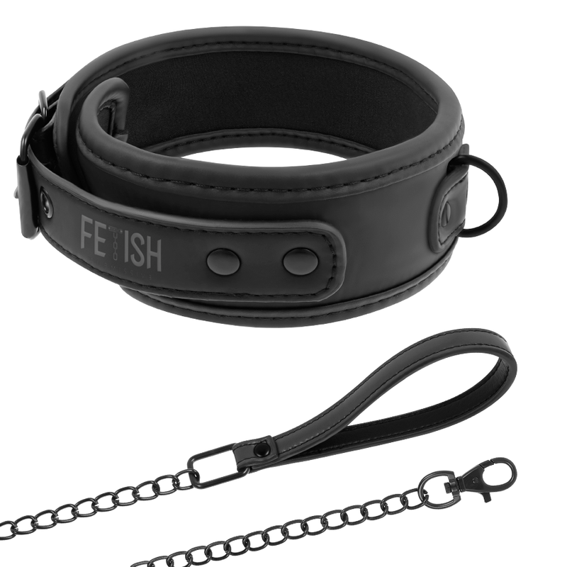 FETISH SOTTOMESSO - COLLANA CON CATENA RIVESTITA IN NOPRENE