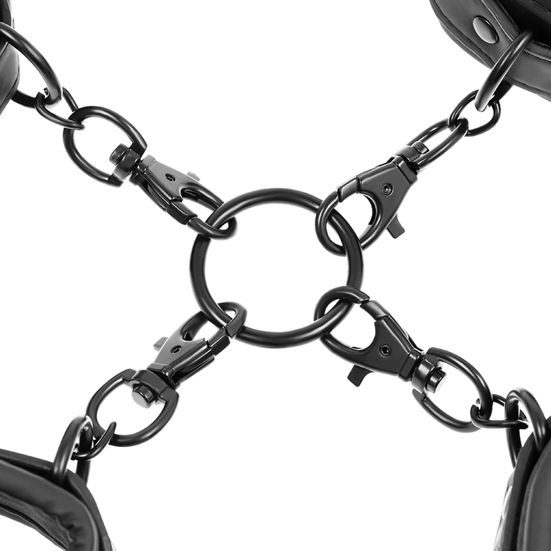 FETISH SUBMISSIVE - SET OF HAND AND ANKLE HANDCUFFS WITH NOPRENE LINING