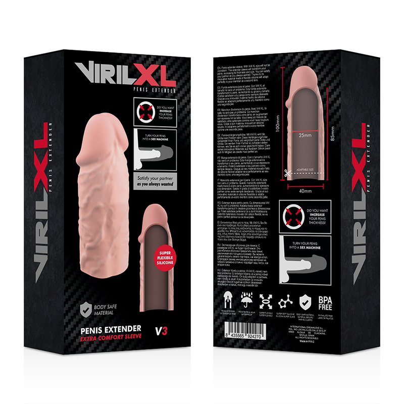 VIRILXL - SILICONE LIQUIDO V3 ​​ESTENSIONE NATURALE DEL PENE