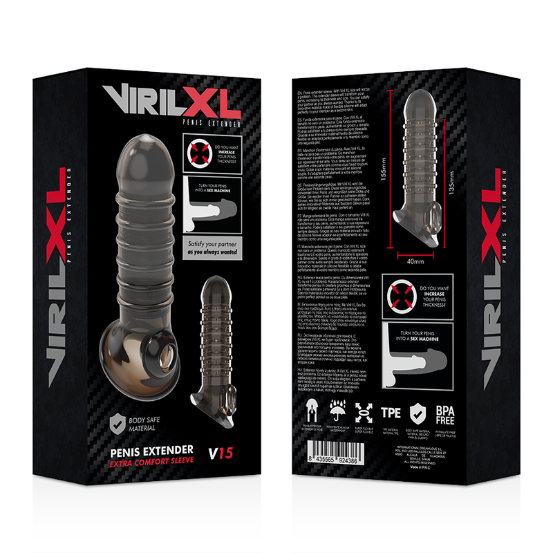 VIRILXL - PENIS EXTENSION AND SHEATH V15 BLACK