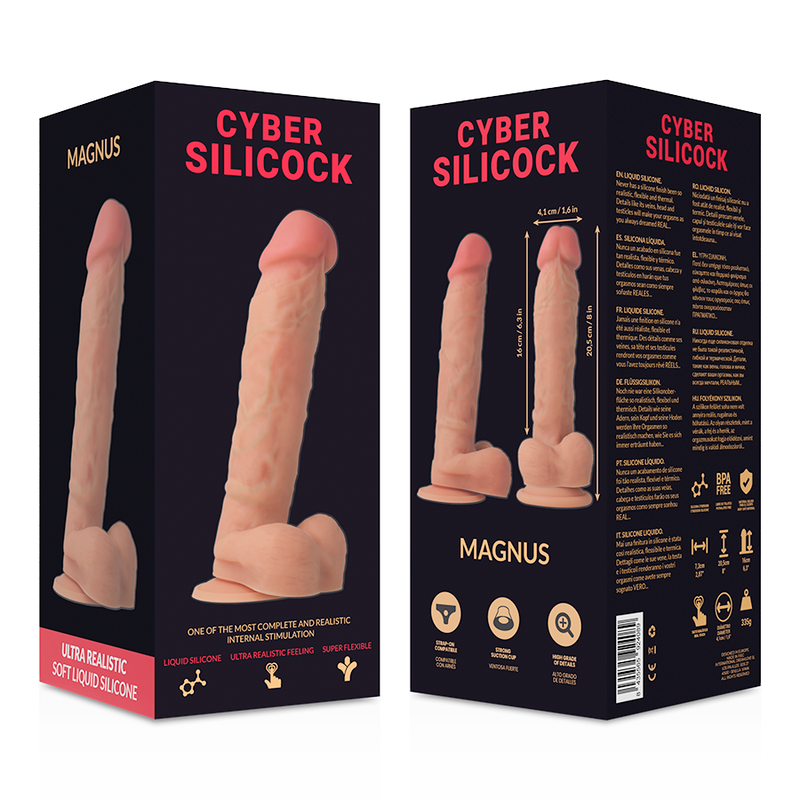 CYBER SILICOCK - DONG IN SILICONE LIQUIDO MORBIDO ULTRA REALISTICO 20,5 CM -O- 4,1 CM