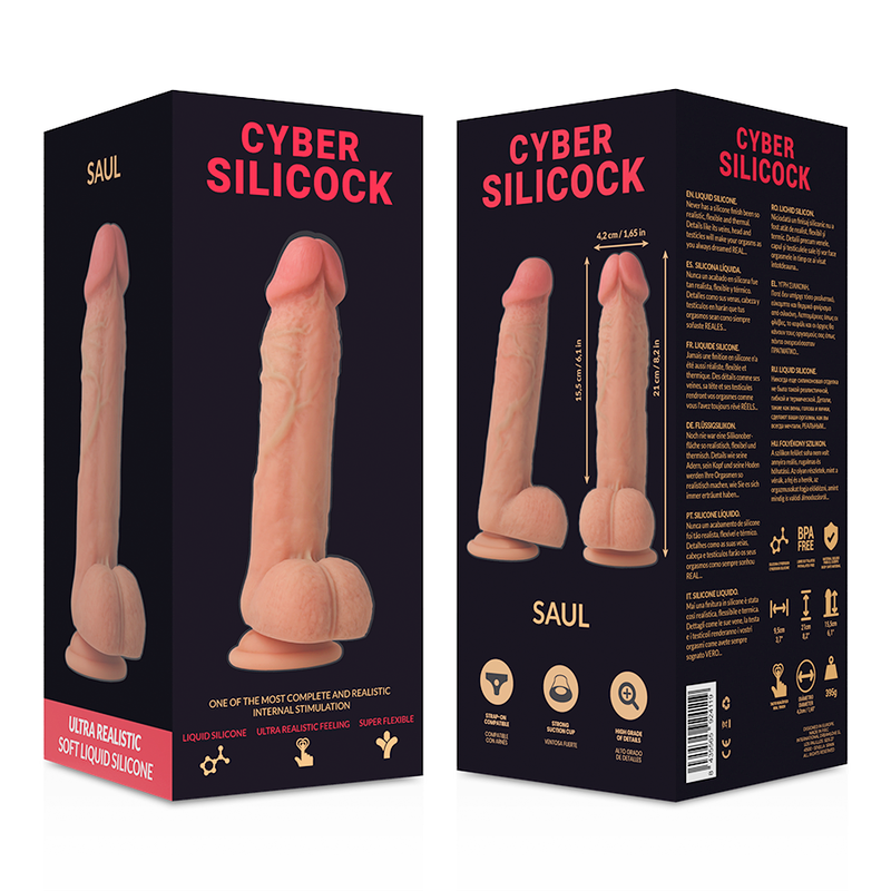 CYBER SILICOCK - SAUL SILICONE LIQUIDO MORBIDO ULTRA REALISTICO 21 CM -O- 4,2 CM