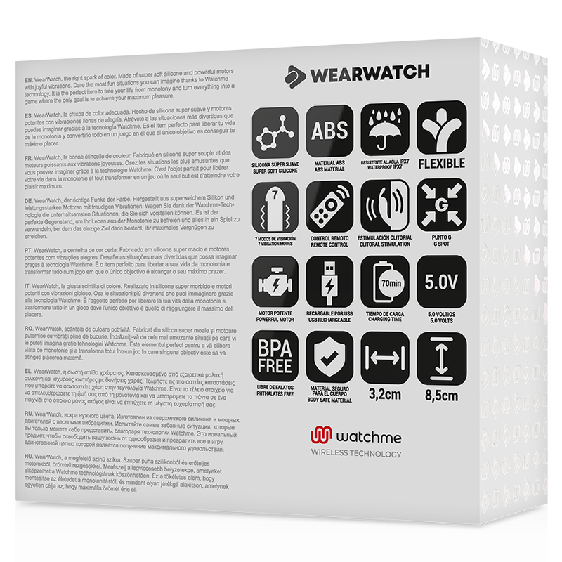 WEARWATCH - VIBRATORE A DOPPIA TECNOLOGIA WATCHME ACQUAMARINA / JET