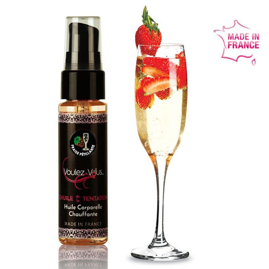 VOULEZ-VOUS - WÄRMENDES KÖRPERÖL - CAVA MIT ERDBEEREN 35 ML